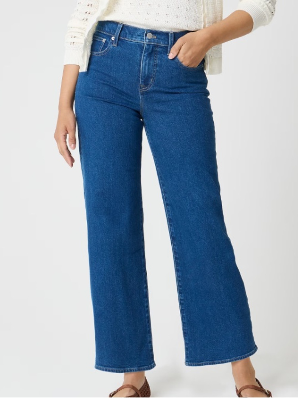 J crew Petite wide-leg cropped jean in all-day stretch